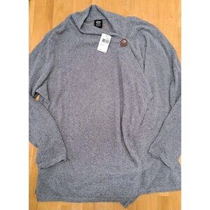 Babeau NWT Women's Cardigan/Sweater Charcoal Gray Shawl Collar Size 3X USA Made